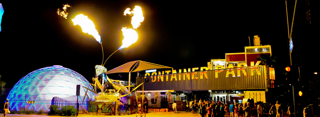 Burning Man Mantis Sculpture in Downtown Las Vegas