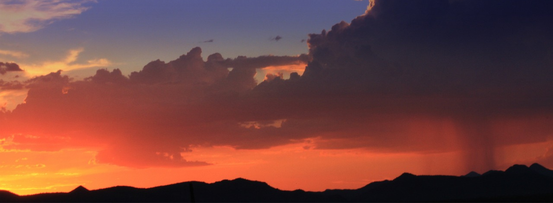 Monsoon Near Las Vegas Desert at Sunset